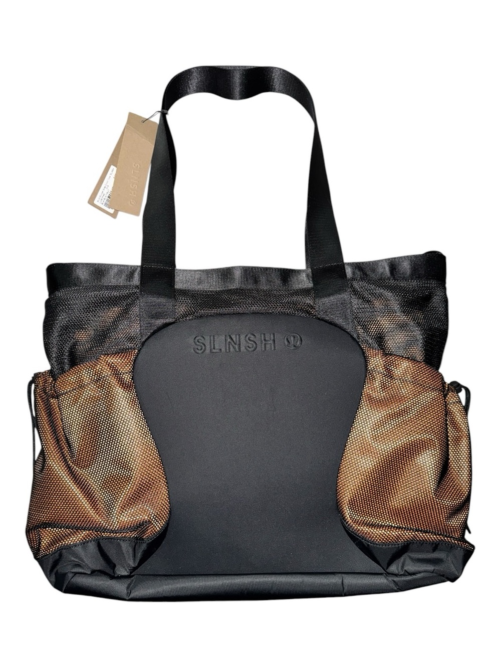 Lululemon Multi Pocket Side Cinch Tote 19.5L SLNSH Black Tangerine NWT Sold Out